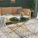 HLR Round Coffee Table with Green Faux Marble Top - Image 9