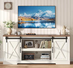 AMERLIFE 4-Piece Farmhouse Table Set Includes Sliding Barn Door TV Stand - Image 9