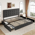 Allewie Upholstered King Size Platform Bed Frame - Image 8