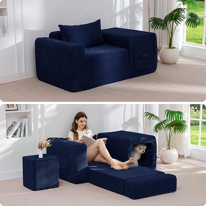 MAXYOYO Folding Sofa Couch, Convertible Floor Sofa by MAXYOYO