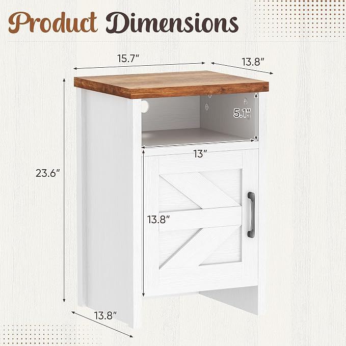 YESHOMY Farmhouse Modern Nightstand - Image 3