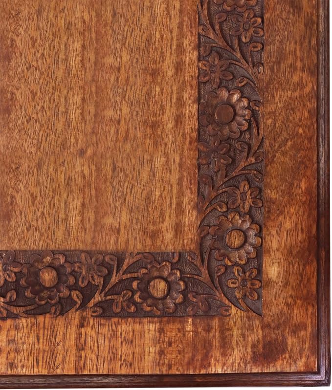 COTTON CRAFT Solid Wood Coffee Table – Hand Carved Center Table - Image 4