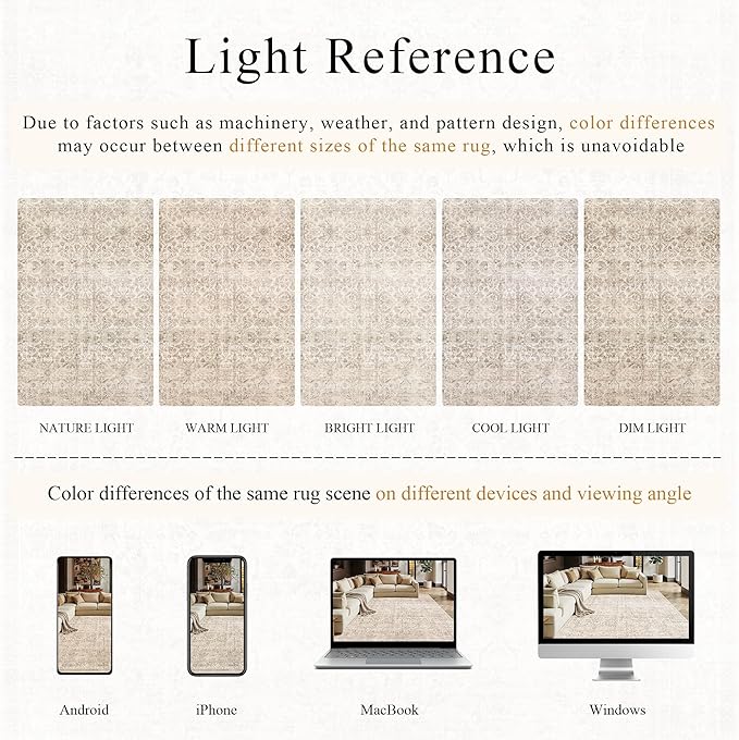 Schweek 2x10 Beige Washable Kitchen Runner Rug Long Runners - Image 6