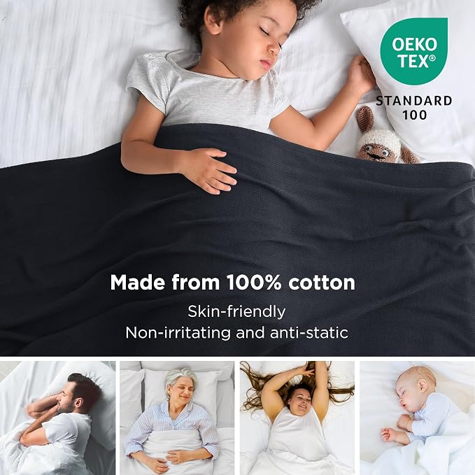 Bedsure GentleSoft 100% Cotton Blanket Full Size - Image 2
