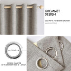 MIULEE 100% Blackout Linen Curtains - Image 4