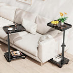 C Table End Table Adjustable Height, 360°Swivel TV Tray Table - Image 3