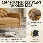 49" Small Loveseat Sofa for Small Spaces, Mid Century Modern Sofa, Linen - Image 7