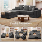 Living&Giving 101" U-Shaped Cloud Sectional Couch - Image 5
