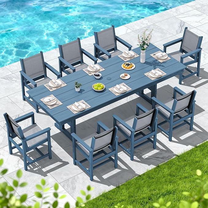 SERWALL 9 Piece Outdoor Dining Set - Image 7