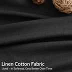 Vintage Black Linen Curtains 63 Inch Length - Image 4