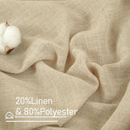 Cafe Linen Curtains for Kitchen Window Over Silk 34 x 24 Inch | Semi Sheer - Image 2