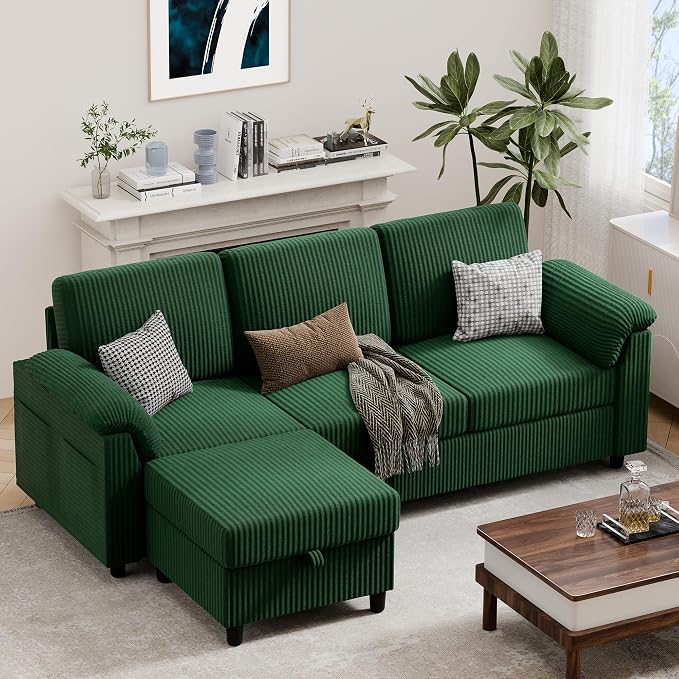 Vongrasig 79" Convertible Sectional Couch Sofa by Vongrasig
