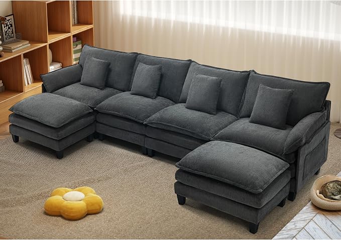 140" Cloud Couch, Modular Sectional Sofa by Unknown
