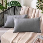 MIULEE Pack of 2 Decorative Outdoor Solid Waterproof Throw Pillow Covers Faux by MIULEE