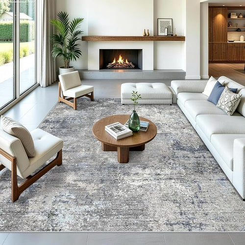 10x14 Area Rug for Living Room, Washable Modern Abstract Rug, by BYYVOORugsforYourHome