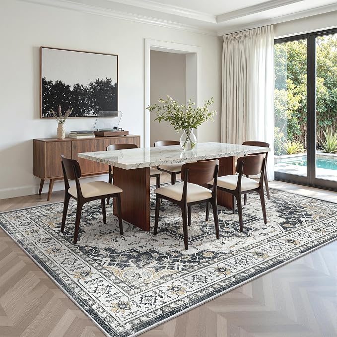 5x7 Area Rugs for Living Room, Large Washable Rug, Dining Room, Low Pile - Image 8