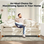 70in Corduroy Couch, Kidirect Sofa No Tool Assembly, Comfy Couches - Image 4