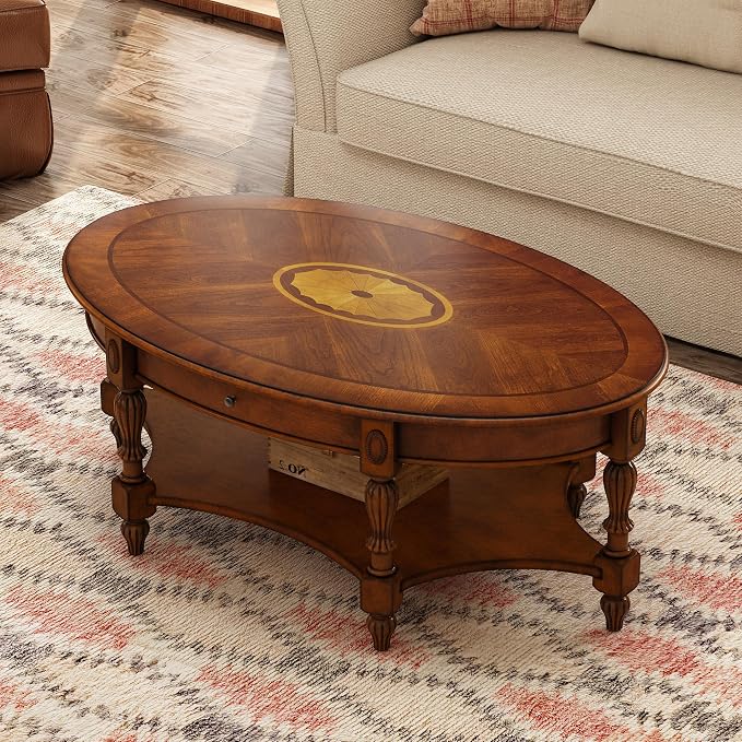 Solid Wood Oval Coffee Table by JESONVID