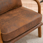 VINGLI Microfiber Rustic Comfy Accent Chair, Mid Century Modern Lounge Armchair - Image 6