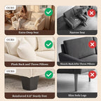 Loveseat Sofa with Cloud 3-Layer Cushion & 27" Deep Seat, Modern Small Couch - Image 6