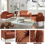 49" Small Loveseat Sofa for Small Spaces, Mid Century Modern Sofa, Linen - Image 8
