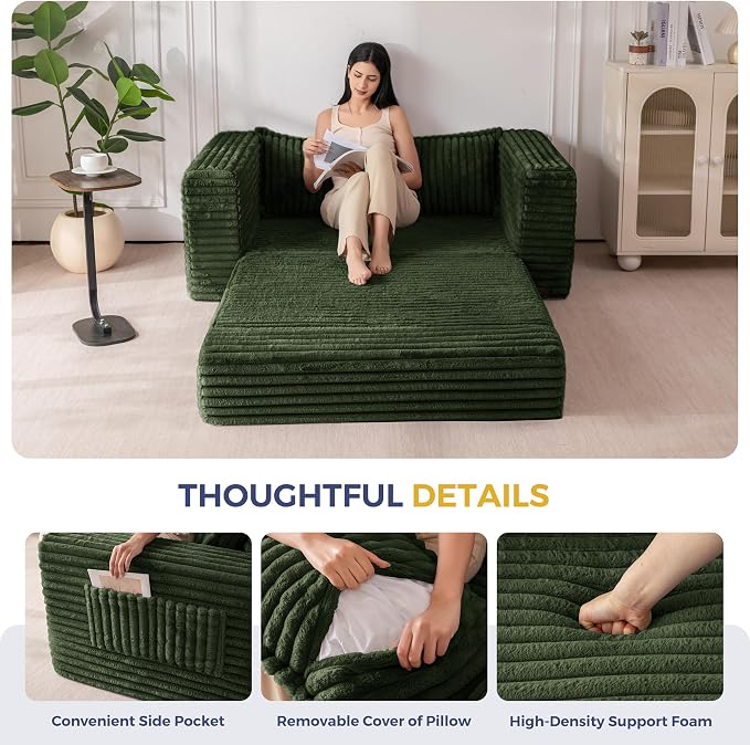 MAXYOYO Convertible Sofa Bed, 2 in 1 Folding Couch Bed - Image 8
