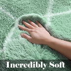 Area Rugs for Living Room, 5x8 Fluffy Sage Green and White Bedroom Rug | - Image 2