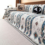 VClife Bohemian Couch Cover, Vintage Moroccan Tribal Geometric Chenille Couch - Image 5