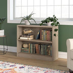 Bush Home Small 2 Shelf Bookcase, 2 Tier Bookshelf Storage Cabinet - Image 2