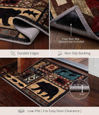 Washable Entryway Rug, 2x3 Rustic Cabin Area Rug, Non-Slip Indoor Door Mat - Image 4