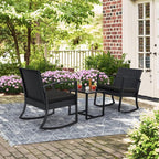 Greesum 3 Pieces Outdoor Furniture Set Patio Bistro Rocking Chairs - Image 2