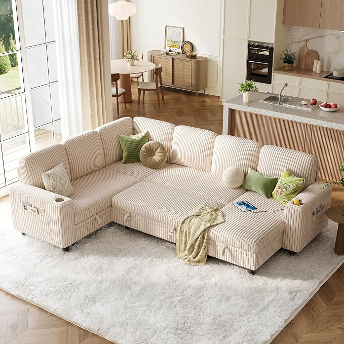 LINSY HOME Sectional Sleeper Sofa by LINSYHOME