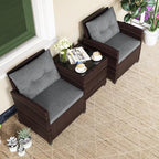 Tangkula 3 Pieces Patio Furniture Set, PE Rattan Wicker 3 Pcs Outdoor Sofa Set - Image 3