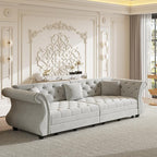 97.6" Oversized Pull Out Sofa Bed, Chesterfield Velvet Sleeper Sofa Couch - Image 7