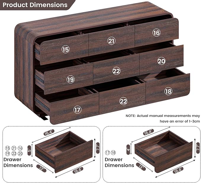 Standifurno 9 Drawer Double Dresser - Image 3