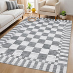 GarveeHome 9x12 Area Rugs for Living Room Washable Checkered Rug Bedroom | - Image 4