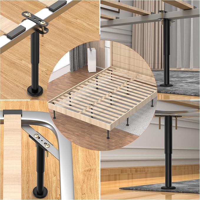 Wlrrcwdttc 4 Pcs Adjustable Height Bed Support Legs 7.08-12.6 inch, Bed Frame - Image 4