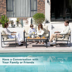 Patio Furniture Set, 4 Pieces Outdoor Patio Furniture - Image 3