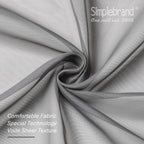 Simplebrand Grey Sheer Curtains 96 Inches Long, Light Filtering Rod Pocket - Image 8