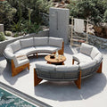 VilroCaz 3-Piece Outdoor Patio Furniture Sectional Sofa Set, 2 Semi-Circle Sofas by VilroCaz