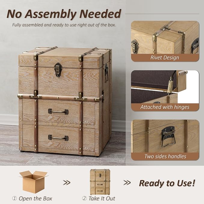 Aoikax Vintage Storage Chest - Image 3