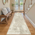Soalmost Abstract Runner Rug 2x8 Hallway Kitchen Runners Beige/Gray | Vintage by Soalmost