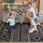 Lahome Boho Western Balcony Rug, Western Geometric Print Front Door Carpet - Image 4