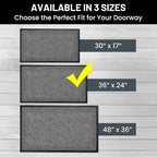 Front Door Mat, Indoor Outdoor Welcome Muddy Doormat, 36x24 Battleship Gray | - Image 3