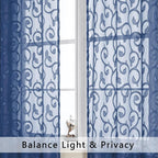 Furman Sheer Curtains 72 inches Long 2 Panels Set, Light Filtering Top Rod - Image 2