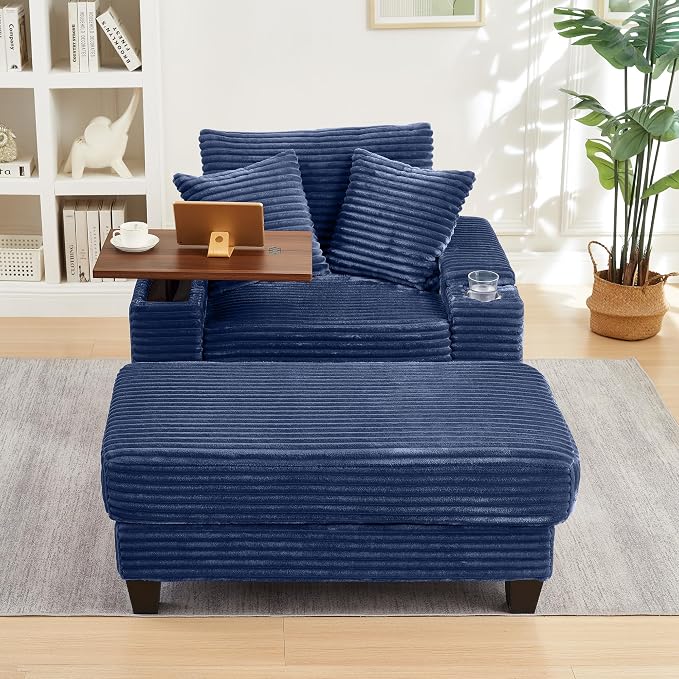 KEIKI Corduroy Storage Armrest Sofa, Single Versatile Seat - Image 2