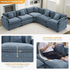 113'' V Shaped Cloud Sectional Sofa, Oversized Deep Seat Couches - Image 3
