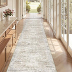 3x10 Runner Rug Non Slip, Washable Hallway Runner Rug, Taupe | Long Neutral Rugs - Image 3