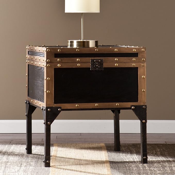 SEI Furniture - Drifton Travel Trunk End Table - Transitional Design - Image 7