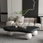 47.2" Cloud Coffee Table with 3 Ball Legs, Modern Irregular Center Table - Image 4